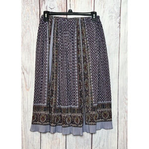 Women's Peasant Style Paisley Print Midi Skirt Stretchy